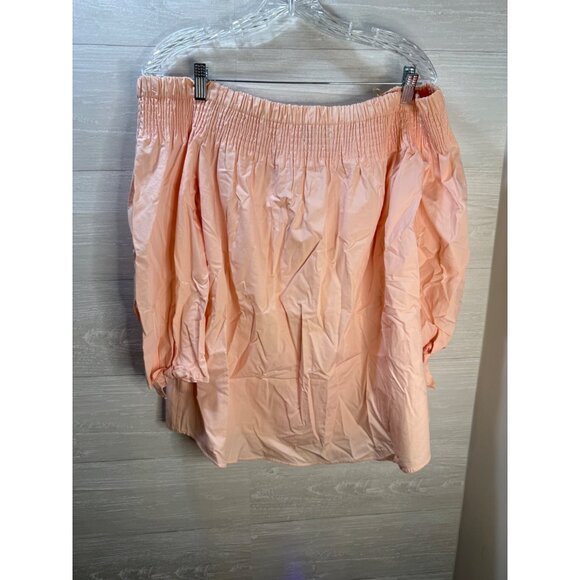 DO+BE Peach Off-Shoulder Smocked Blouse S 100% Cotton - Picture 8 of 12